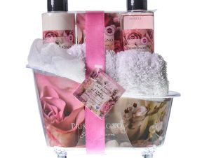 Nymph of Roses Body Lotion 150ml, Shower Gel 150ml, Bath Salts 100gr, Mini Towel & Sponge